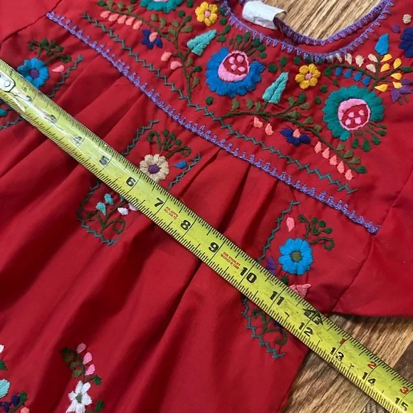 Girls Mexican Embroidered Fiesta Dress Size 6 - Picture 12 of 12